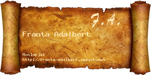 Franta Adalbert névjegykártya
